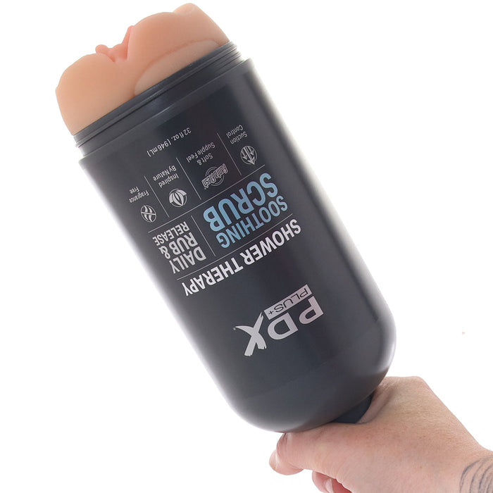 PDX Shower Therapy Soothing Scrub Stroker in Light