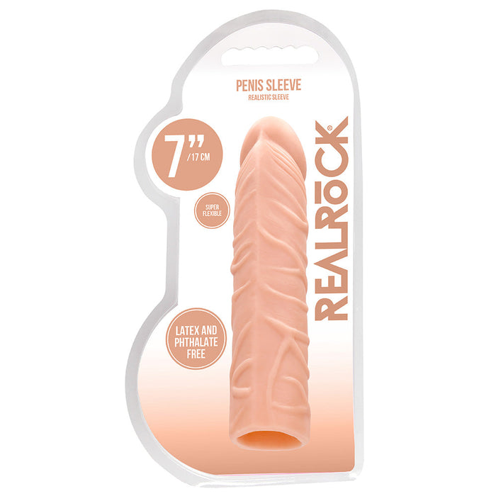 RealRock Penis Sleeve 7 Inch Extender in White