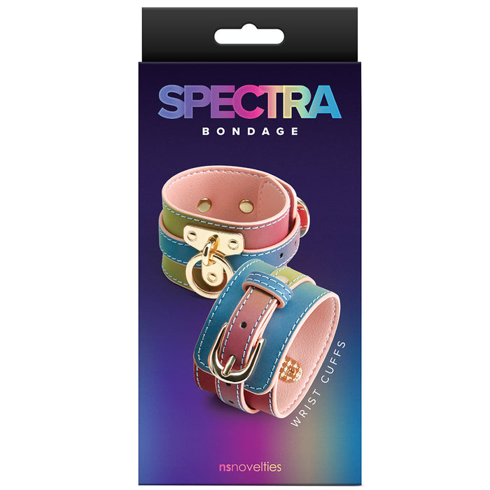 Spectra Bondage Wrist Cuffs in Rainbow