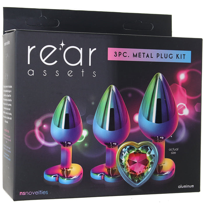 Rear Assets Heart Gem Metal Plug Kit in Rainbow