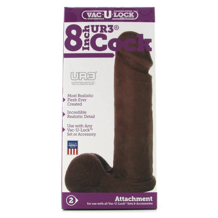 8 Inch UR3 Vac-U-Lock Cock in Chocolate