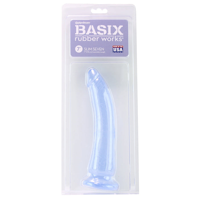 Basix Slim 7 Inch Dildo in Clear