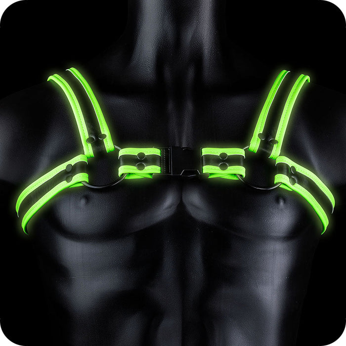 Ouch! Glow In The Dark Bulldog Buckle Harness /M