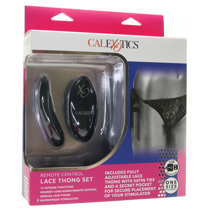 Remote Control Lace Thong & Vibe Set in OS