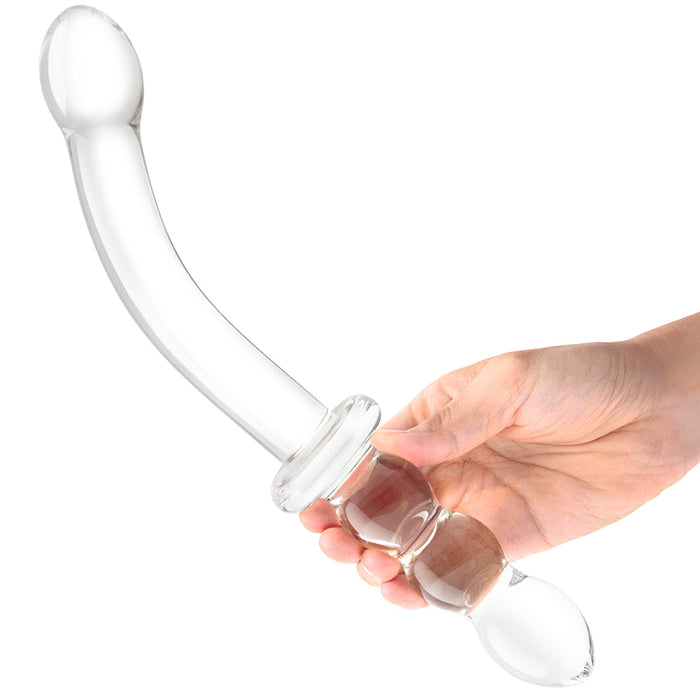 gläs 12 Inch Girthy Ribbed G-Spot Dildo