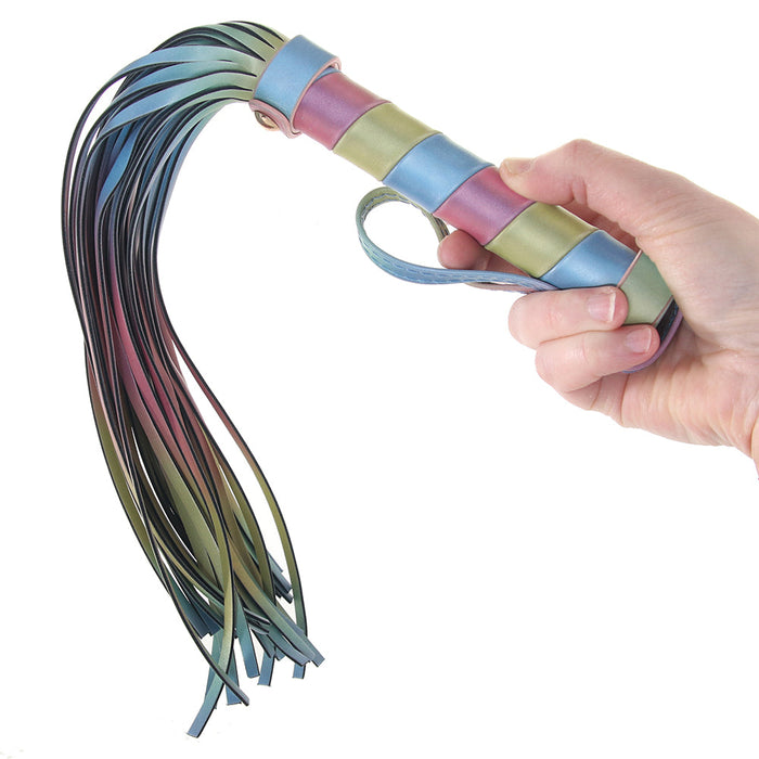 Spectra Bondage Flogger in Rainbow