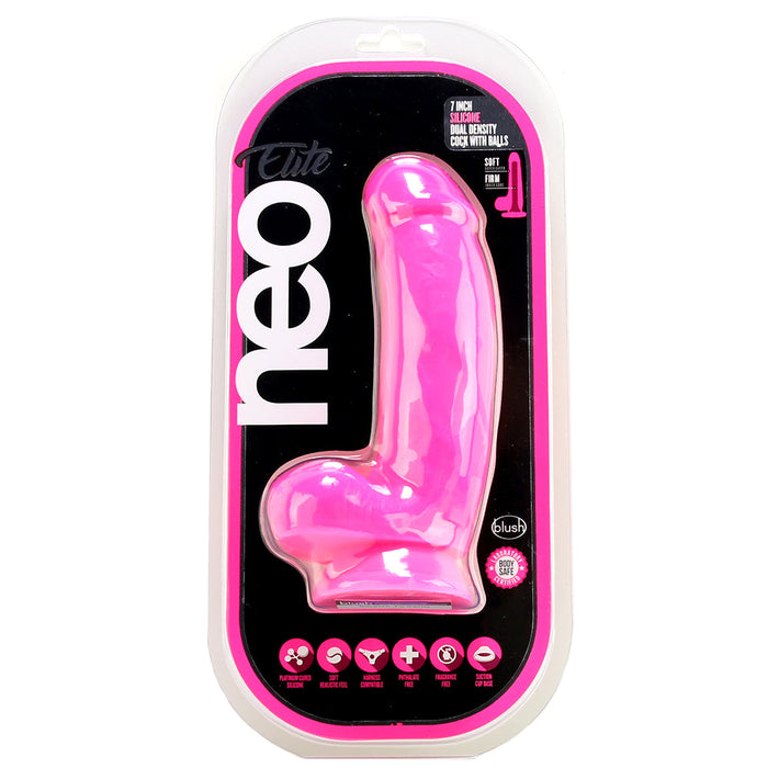 Neo Elite 7 Inch Dual Density Silicone Cock in Pink