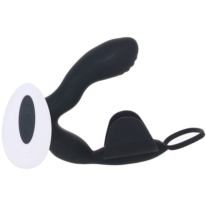 Atomic Heat-Up P-Spot Massager with Ring in Black