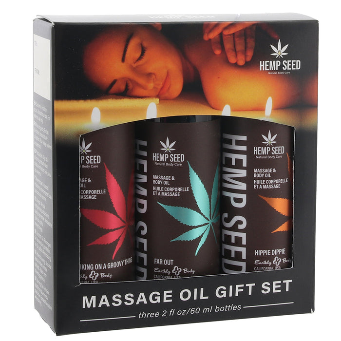 Hemp Seed Massage Groovy Oil Gift Set in 2oz/60ml x 3