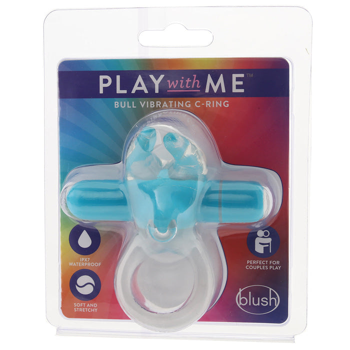 Play with Me Bull Vibrating C-Ring in Blue