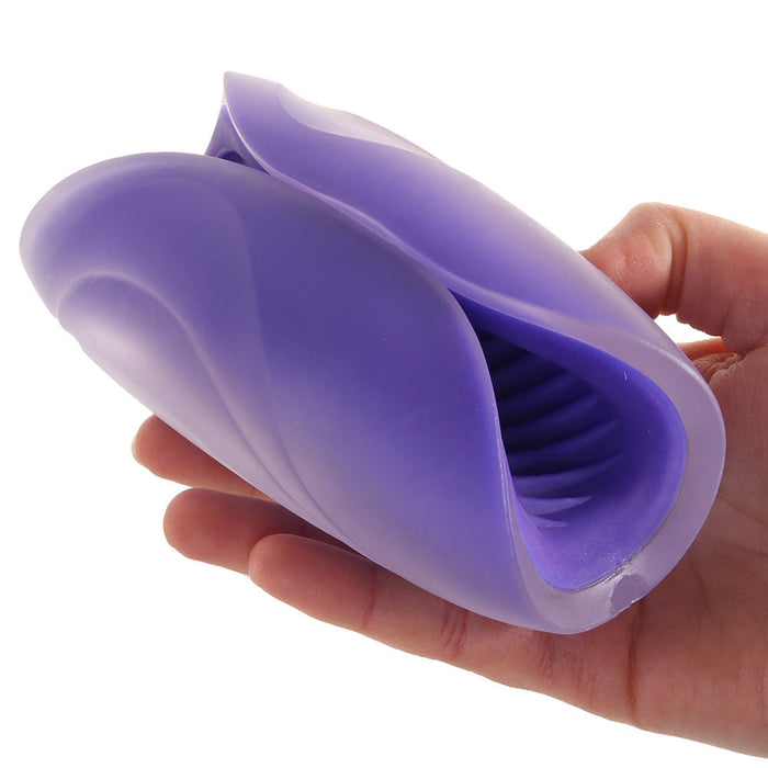 The Gripper Spiral Grip Open Sleeve Masturbator in Purple