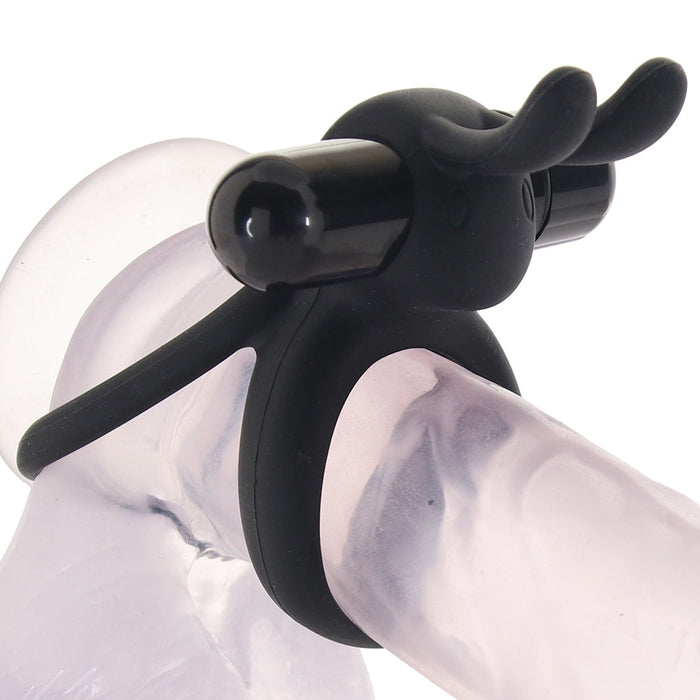 O Hare Treble Vibrating Rabbit Ring in Black