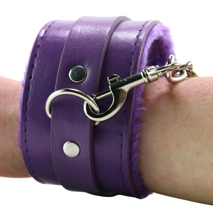 Ouch! Premium Plush Wrist Cuffs in Purple