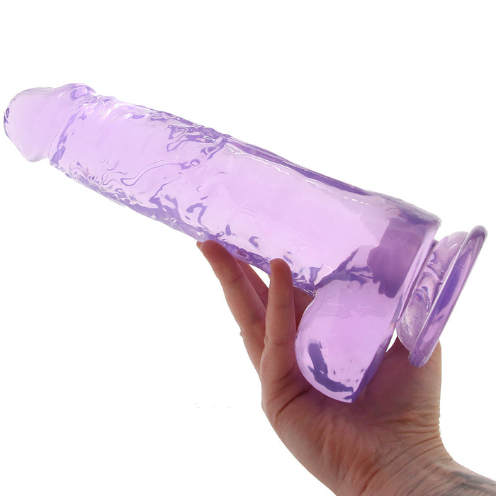 RealRock 10 Inch Realistic Ballsy Dildo in Purple