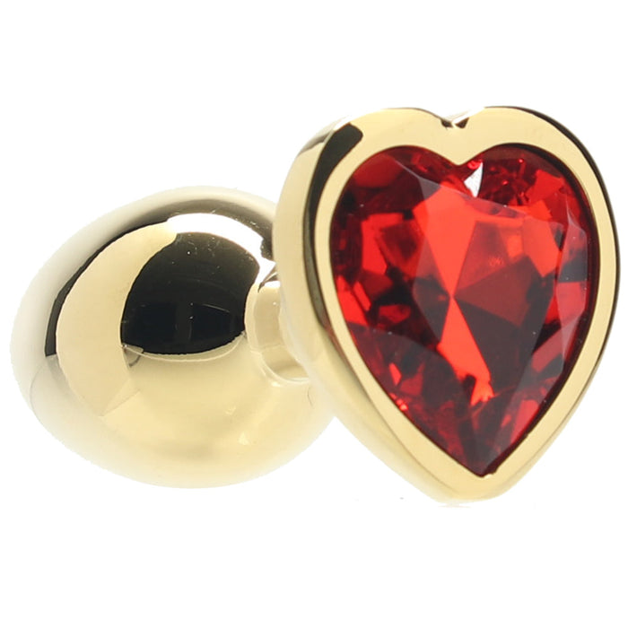 Ouch! Red Heart Gem Gold Plug in Small