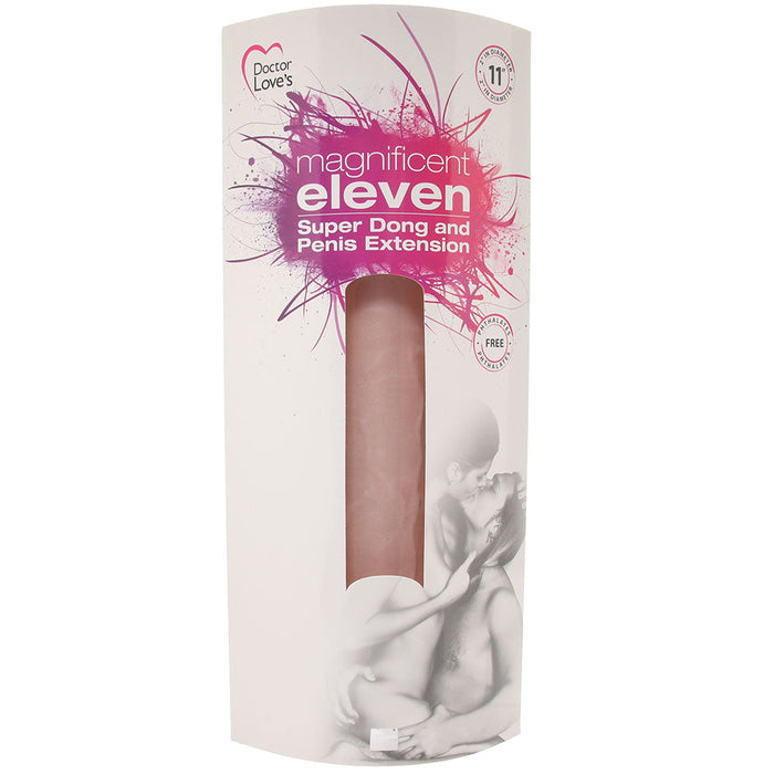 Magnificent Eleven Dildo & Extension in White