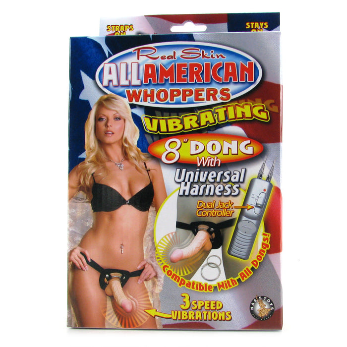 Real Skin Whoppers Vibe & Universal Harness in 8 Inches