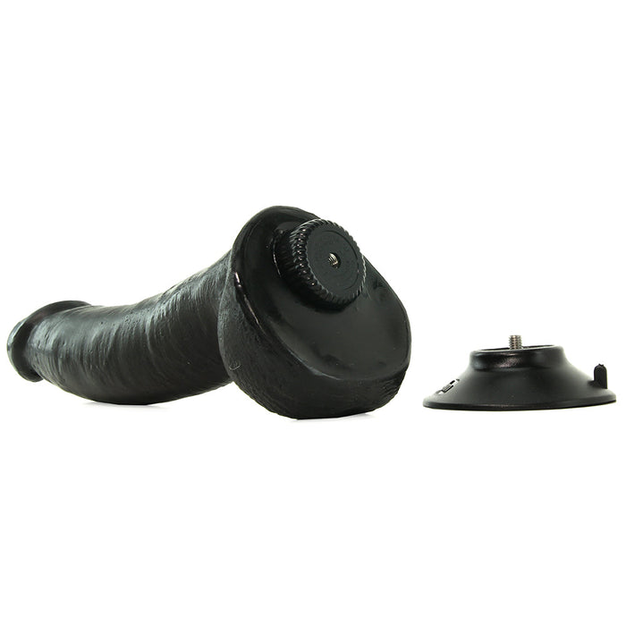 King Cock 9 Inch Vibrating Dildo with Balls in Black