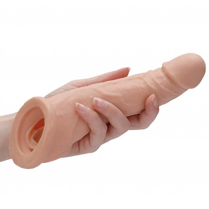 RealRock Penis Sleeve 8 Inch Extender in White