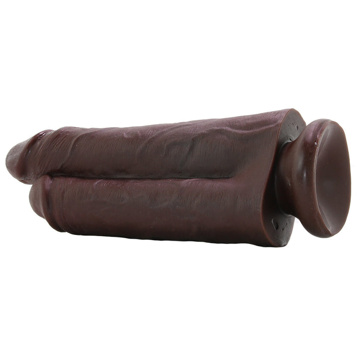 King Cock 9" Two Cocks One Hole Dildo in Chocolate