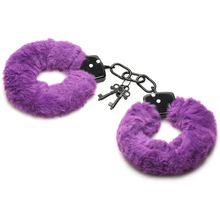 Master Series Cuffed In Fur Furry Handcuffs in Purple