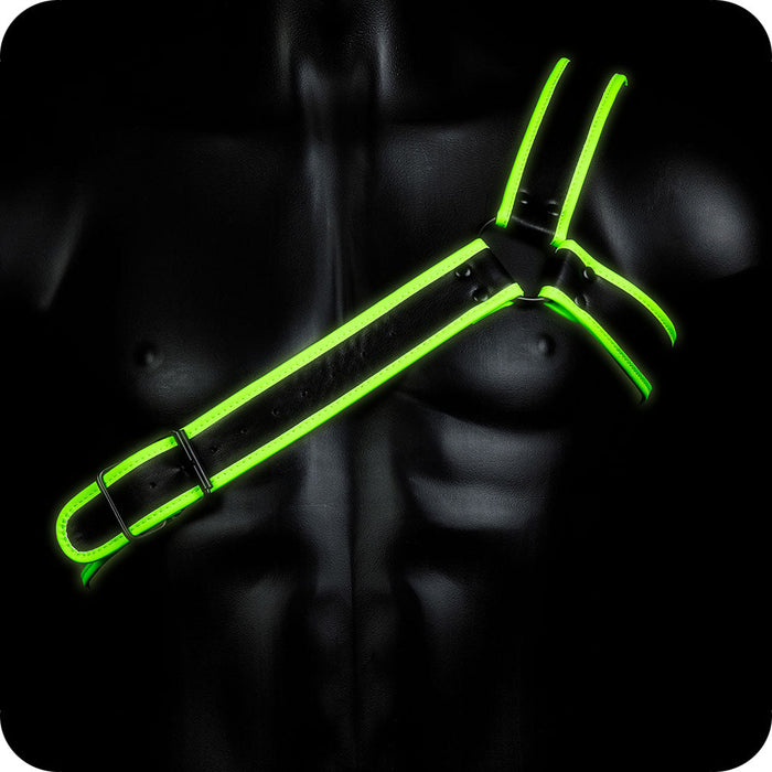 Ouch! Glow In the Dark Gladiator Harness in S/M