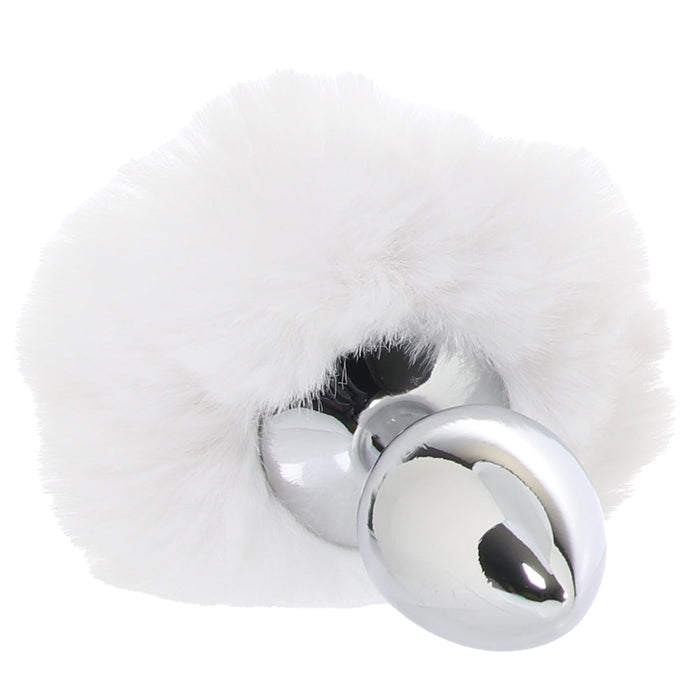 Gemsations 3 Inch Bunny Tail Butt Plug in Silver