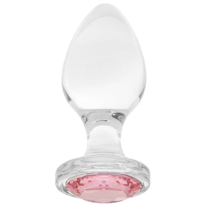 Adam & Eve Pink Gem Glass Plug in Large