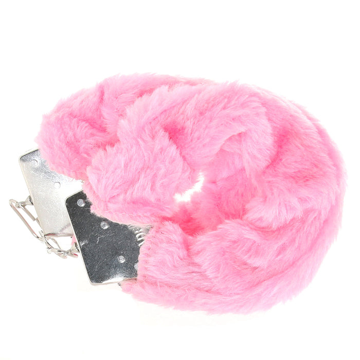 Playful Furry Cuffs with Keys in Pink