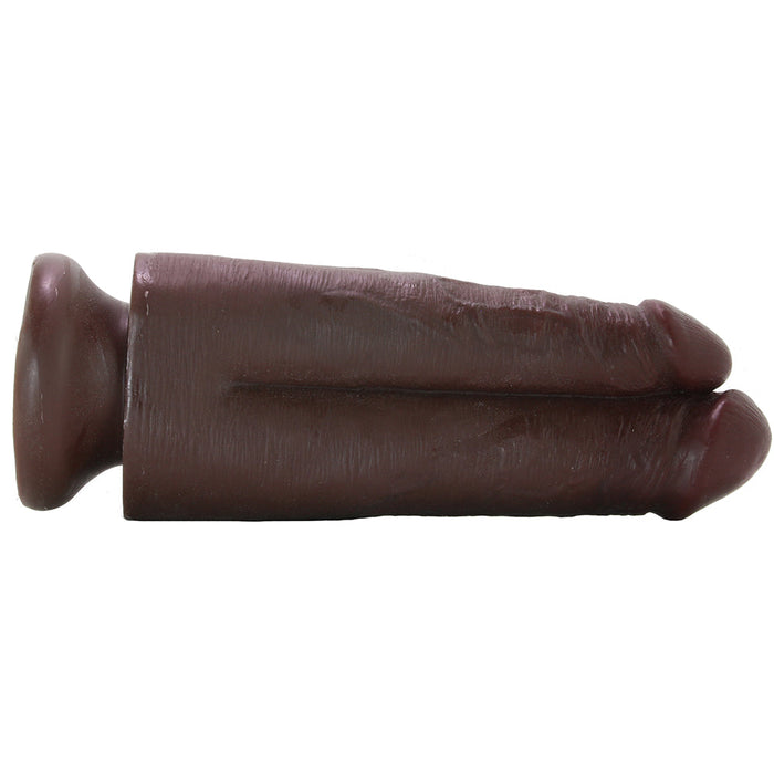 King Cock 7" Two Cocks One Hole Dildo in Chocolate