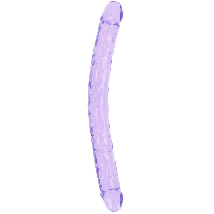 RealRock Crystal Clear Jelly 18 Inch Double Dildo in Purple