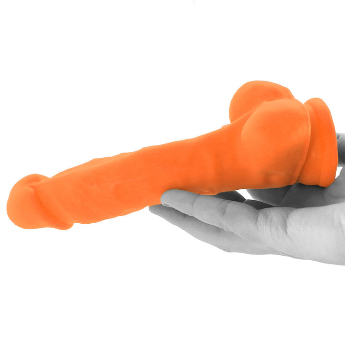 Neo Elite 7.5 Inch Dual Density Silicone Cock in Orange