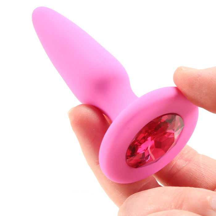 Glams Mini Pink Gem Silicone Butt Plug