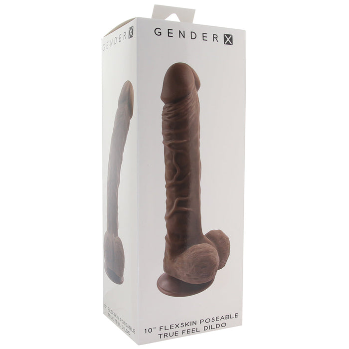 Gender X 10 Inch Poseable True Feel Dildo in Dark