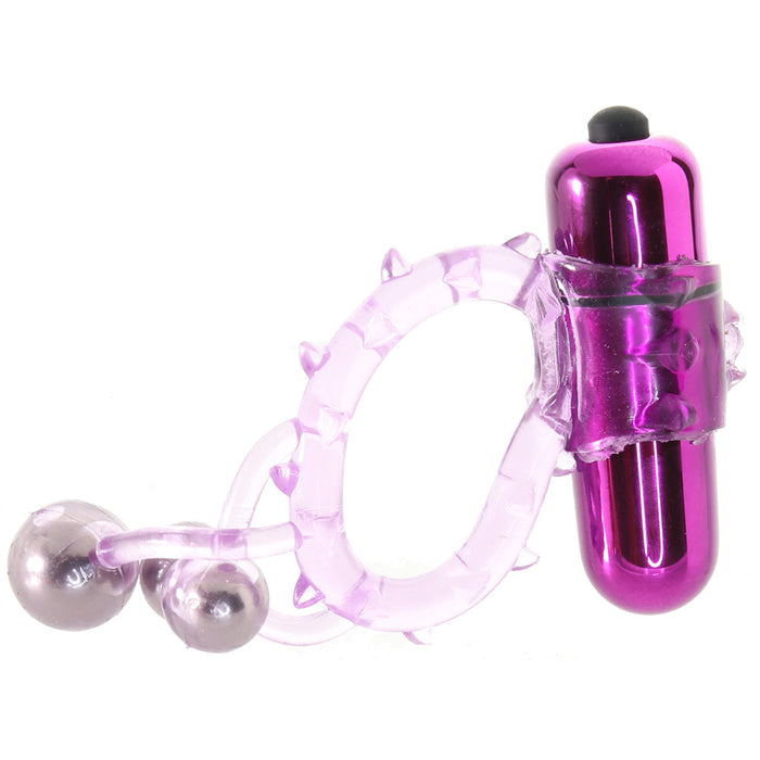 Triple Ball Bangin' Vibrating Ring in Purple